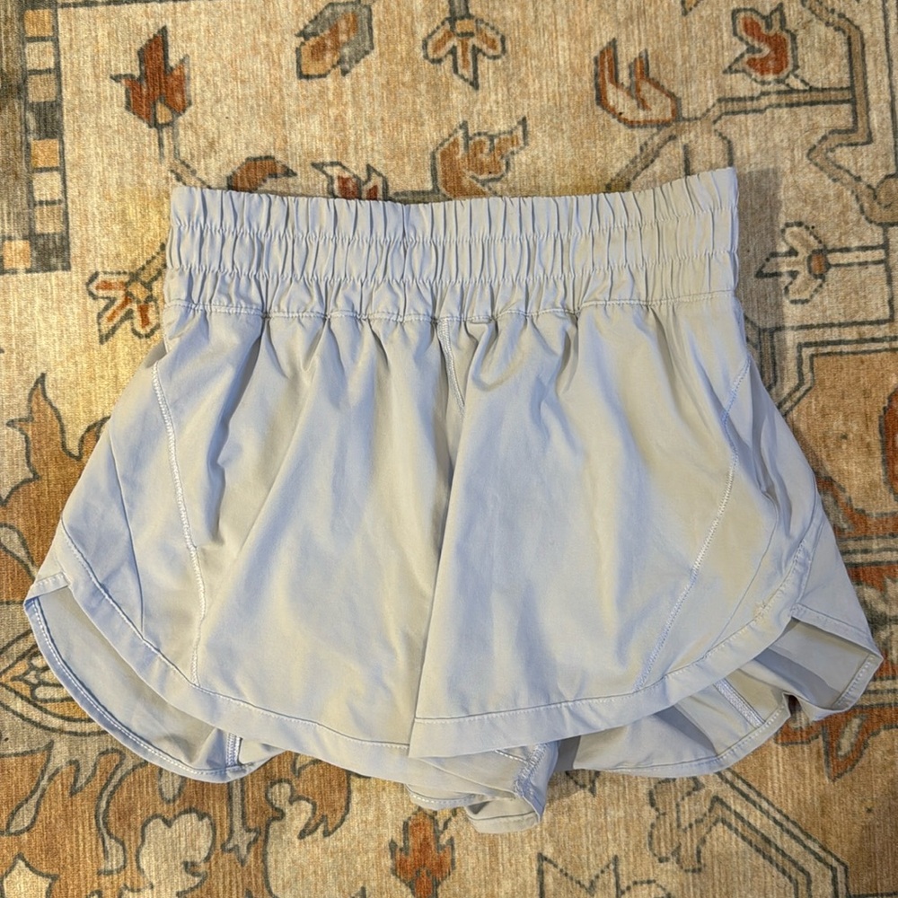 Lululemon Track that High Rise short 3” in light/pale blue